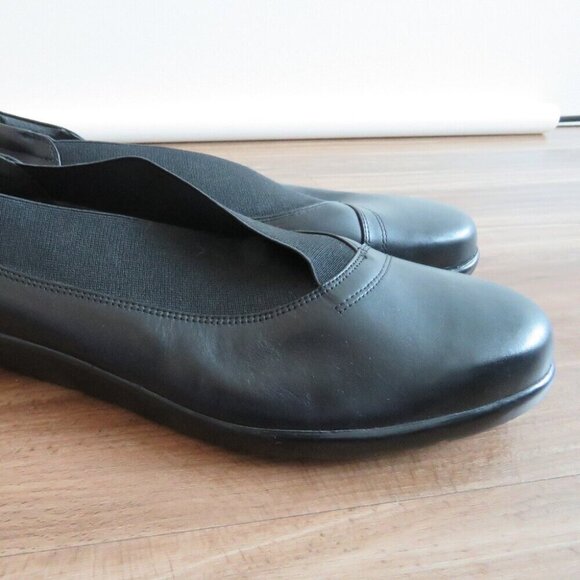 ZIERA WORK BASICS Black Leather Slip on Comfort Shoes Minimalist Office Sz 10.5 - Picture 6 of 15